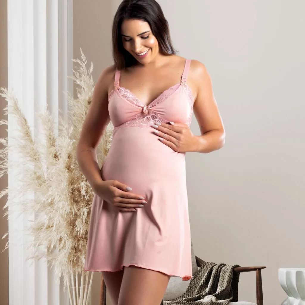 Camisola Amamentação Renda Perfeita Com Click