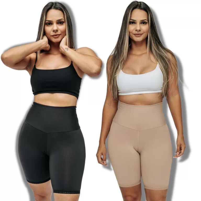 Shortinho modelador com renda delicada cós alto d