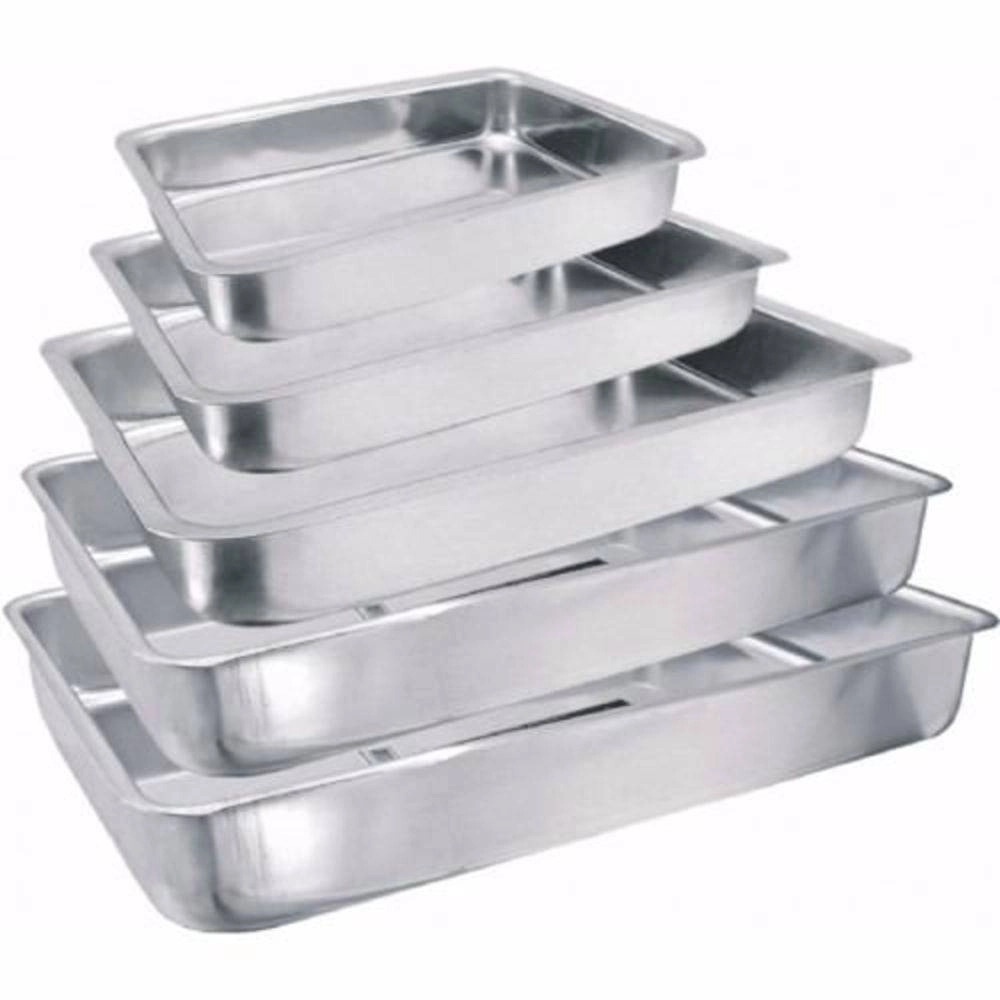 Jogo 5 Assadeiras Formas Para Bolo Retangular Alumínio