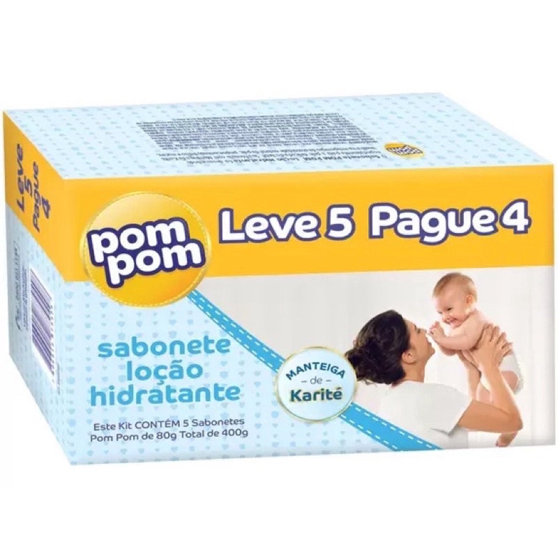 Sabonete Pom pom Hidratante KIT com 5