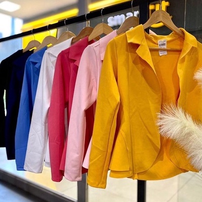 Blazer casaco feminino acinturado P M G GG