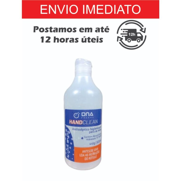 Álcool Gel 500 ml com valvula flip top com ANVISA