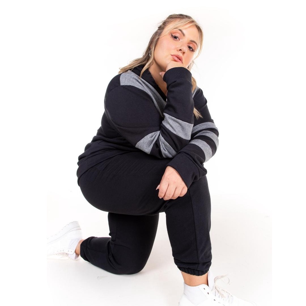 Blusão feminino Plus Size com Recortes Tamanho grande 103829