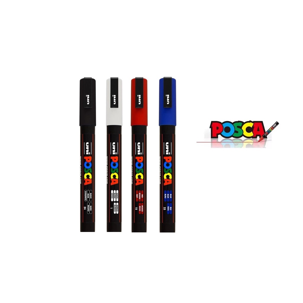 Caneta Posca Pc-5M Ponta 2,5mm Kit Com 4 Cores – Uniball