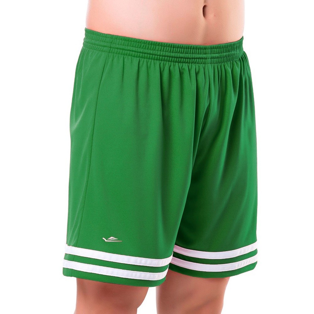 Short Futebol Infantil Menino Verde com Listra Elite Poliester Escola