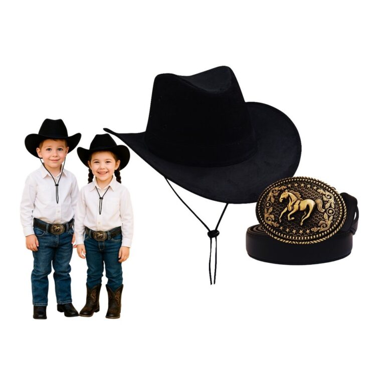 Kit Country Infantil Cinto Fivela + Chapéu  Cowbo