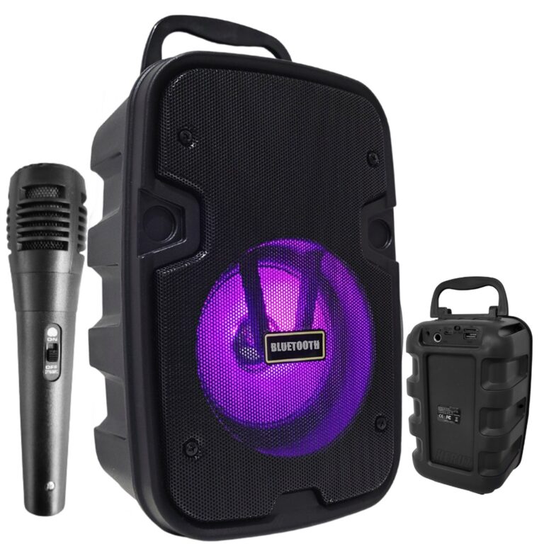 Caixinha de Som Bluetooth LED Com Microfone para K