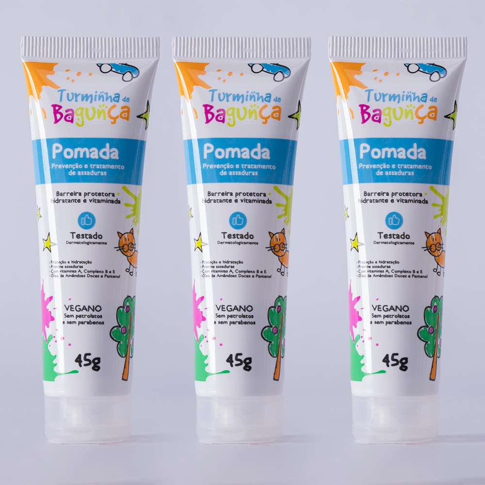 Kit 03 Pomadas Prevenção de Assaduras TURMINHA DA BAGUNÇA 45g