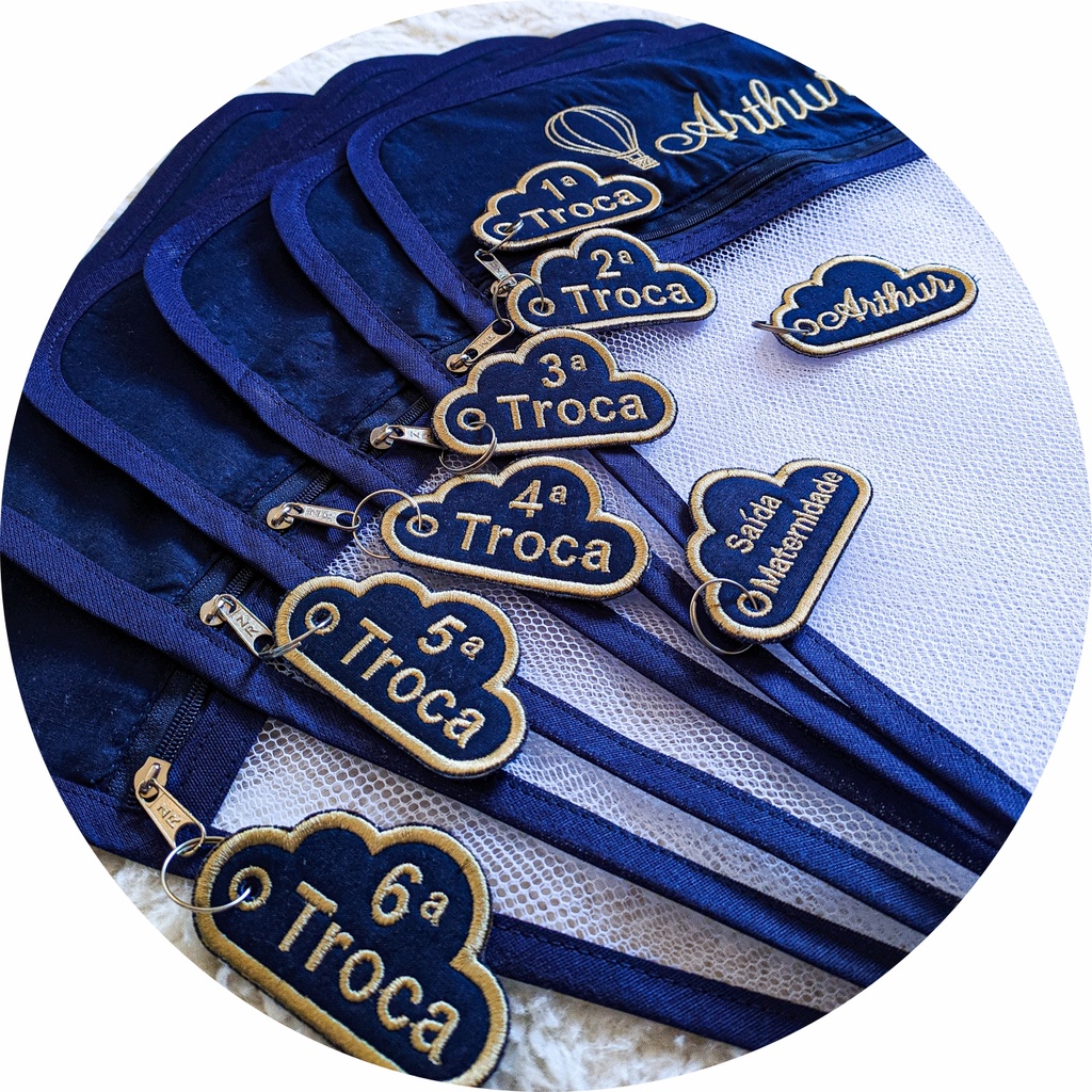 Chaveiro Bordado Personalizado Tag maternidade 4 ou 6 unidades (SOMENTE A TAG)