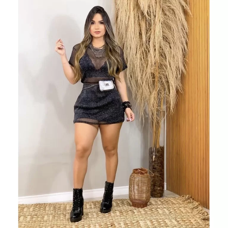 Vestido Transparente Tule Lurex Curto Brilhante Ma