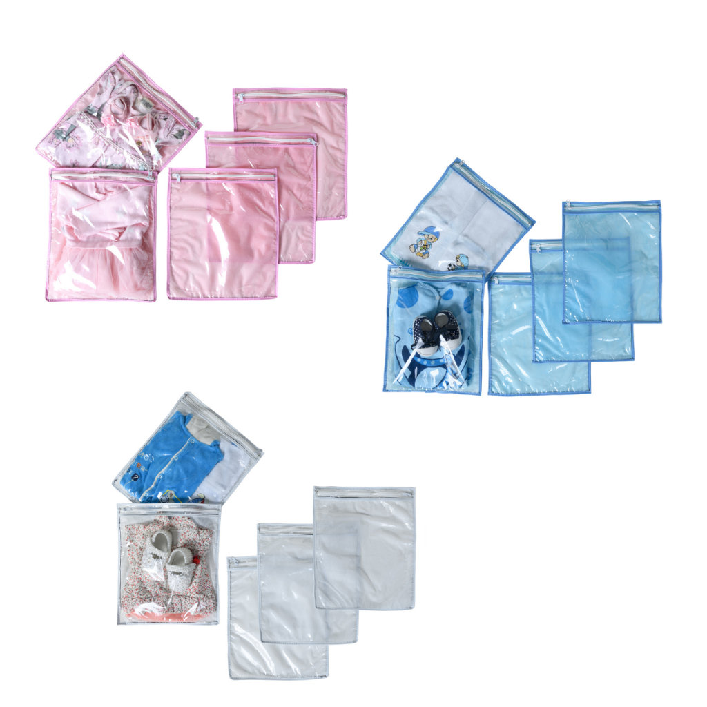 Kit com 3 saquinhos organizadores para mala de maternidade com zíper  – roupas molhadas de praia
