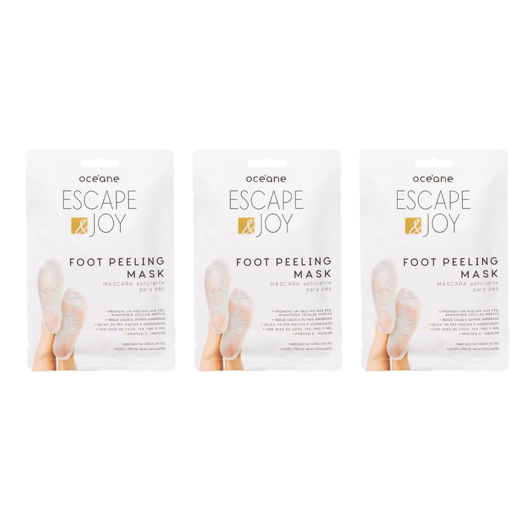 Kit c/ 3 Máscaras Esfoliante para Pés Foot Peeling Mask – Océane
