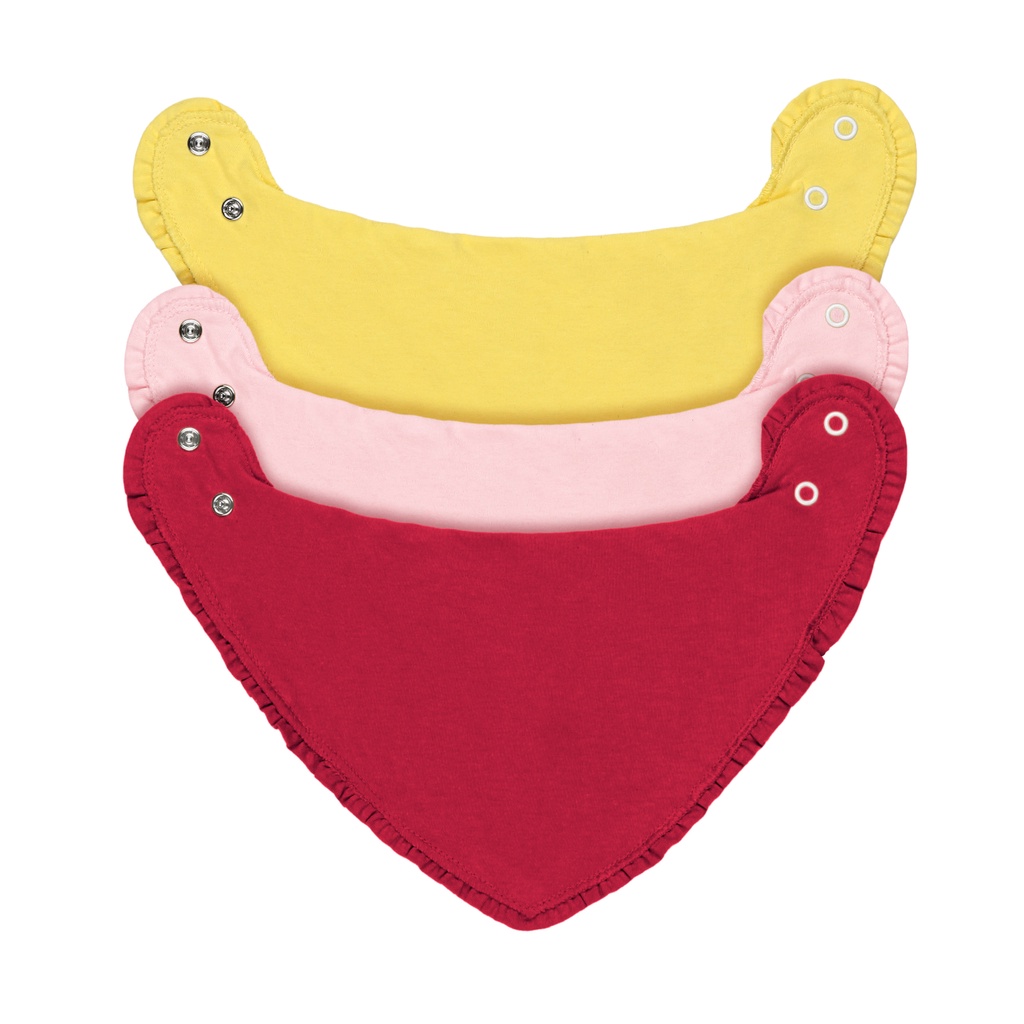 Kit 3 Babador Bebê Bandana Feminino Algodão
