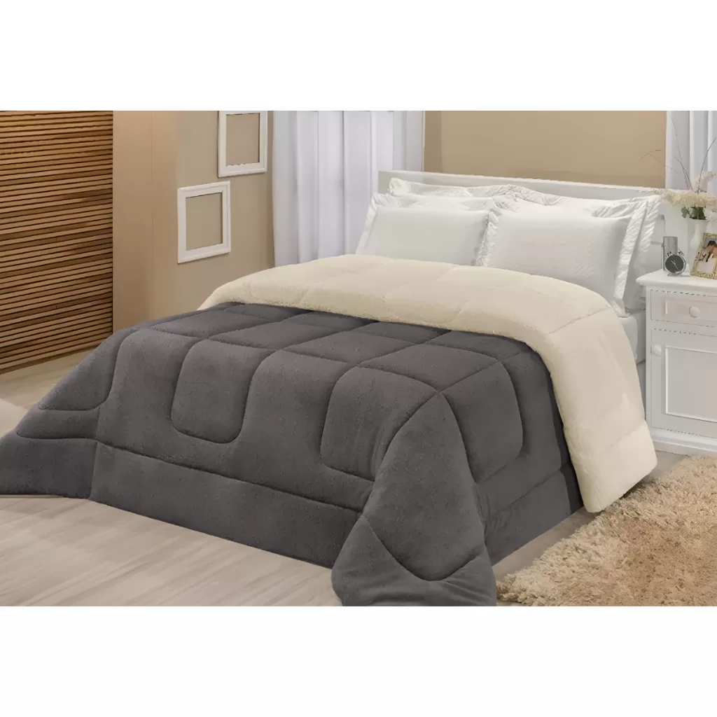 Edredom Sherpa Cobertor e Coberdrom Casal Queen 2,40 x 2,20m