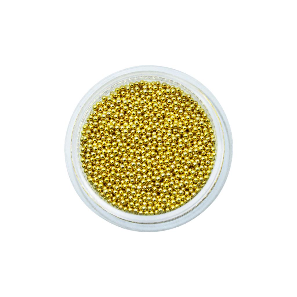Pedraria Caviar de Metal para Decoração de Unhas Dourado Ouro 1mm 20g, Arte Sedução