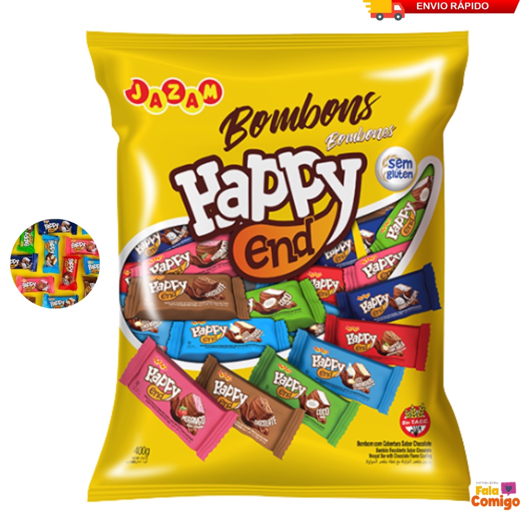 Bombom Sortido c/50 Unidades 400g Vários Sabores Morango Chocolate – Jazam