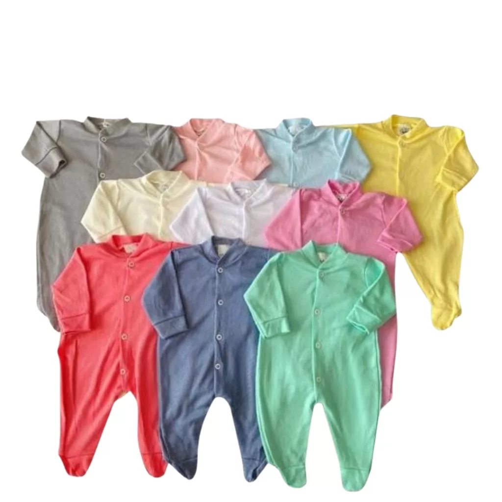 Macacão Bebê Premium Malha Canelada com Vira Pé | 0 a 9 Meses | Super Confortável