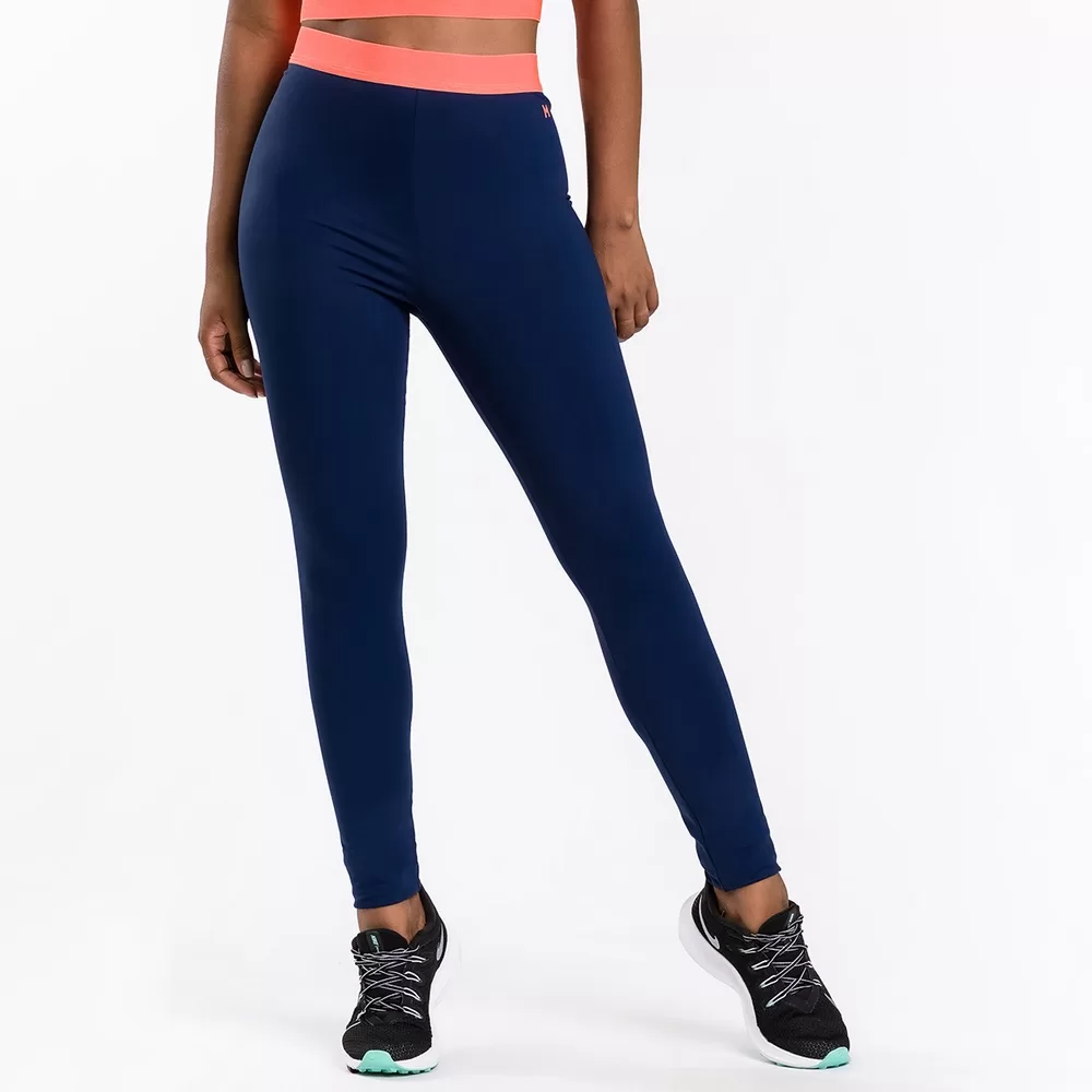 Legging Feminina Suplex Neon Marinho Coral Neon Massam Fitness