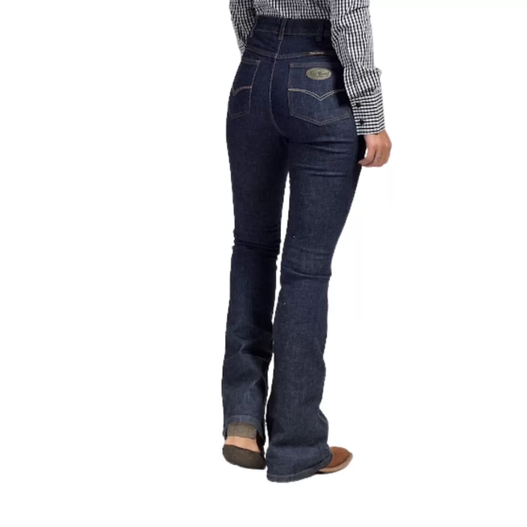 Calça Jeans Feminina Estilo Country Resistente Casual Costura Grossa Confortável Dia a Dia Trabalho