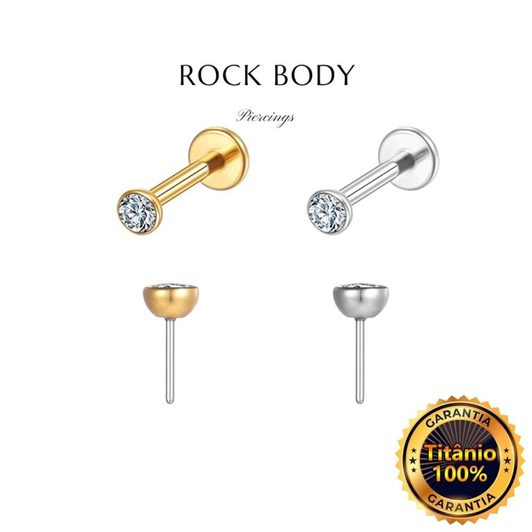 Piercing Labret Push Pin Titânio | Helix, Tragus,