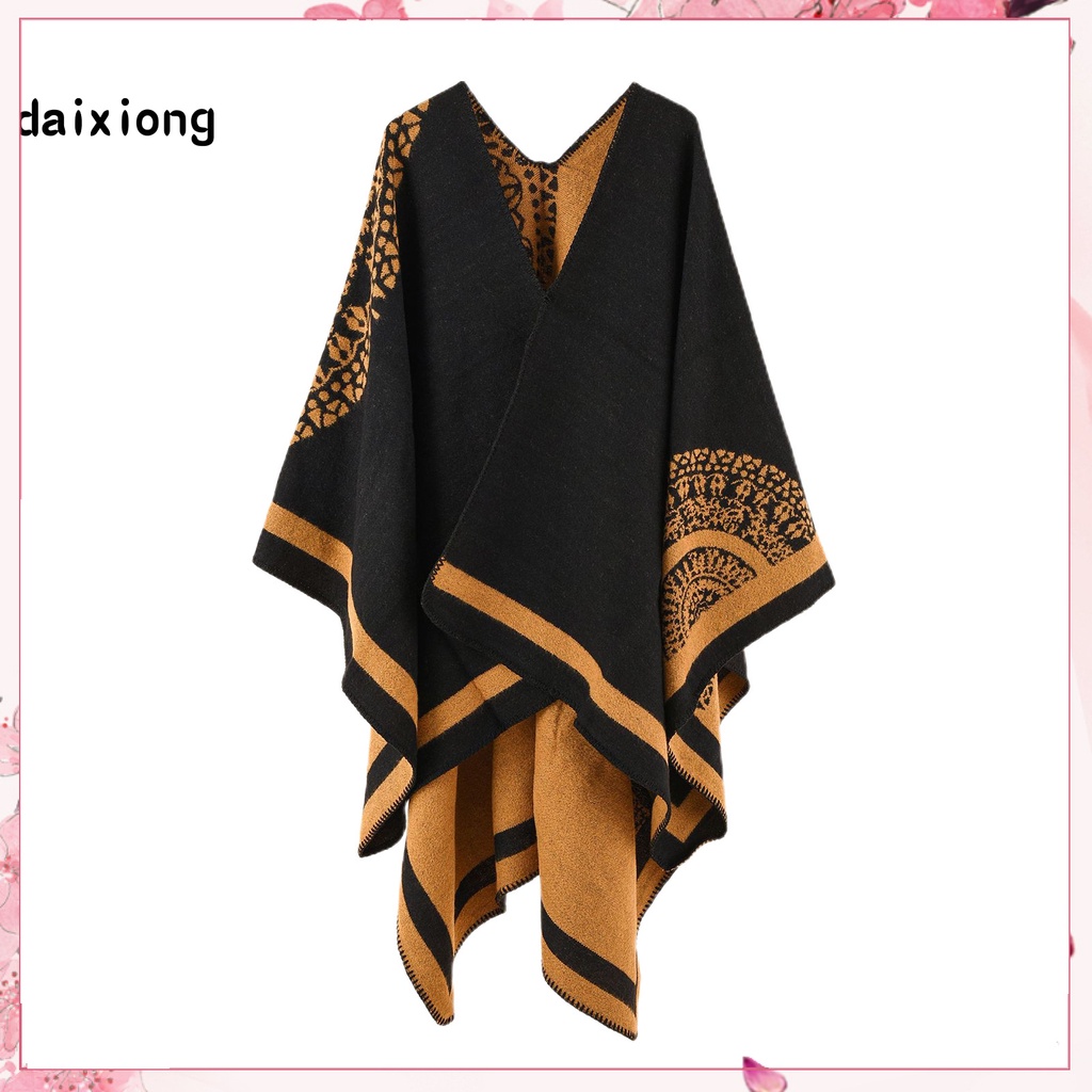 Casaco Poncho Estilo Étnico Retrô Tamanho Único Para Clima Frio