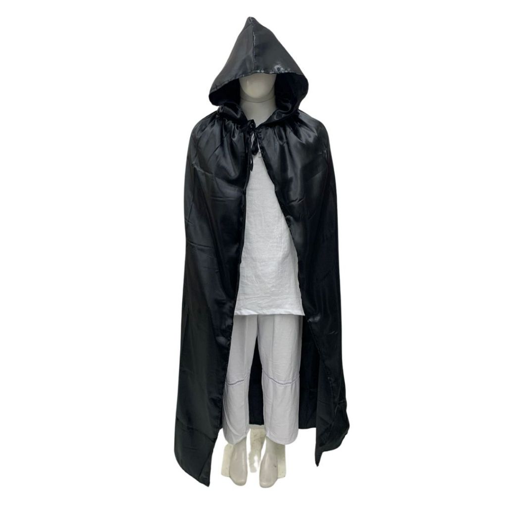 Capa De Exú Cetim Com Capuz Preta