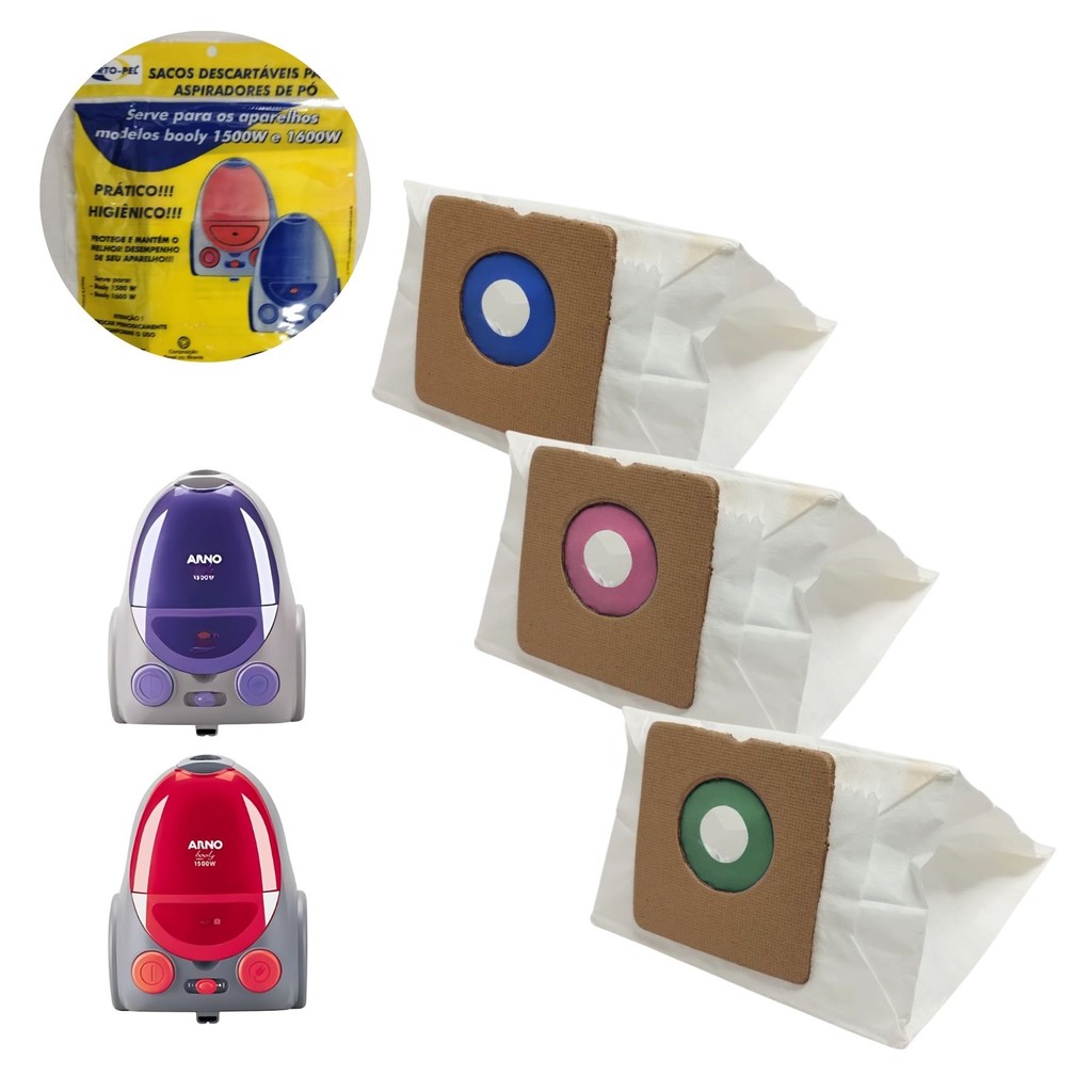 SACO DESCARTÁVEL DE PAPEL PARA ASPIRADOR ARNO COM 3 UNIDADES