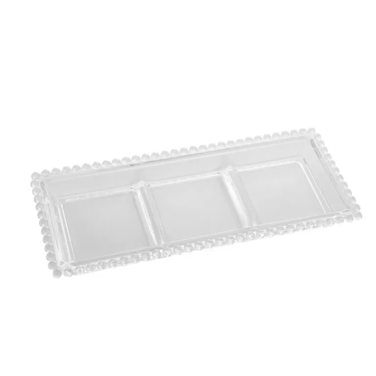 Petisqueira Cristal com 3 Divisórias Pearl Transp