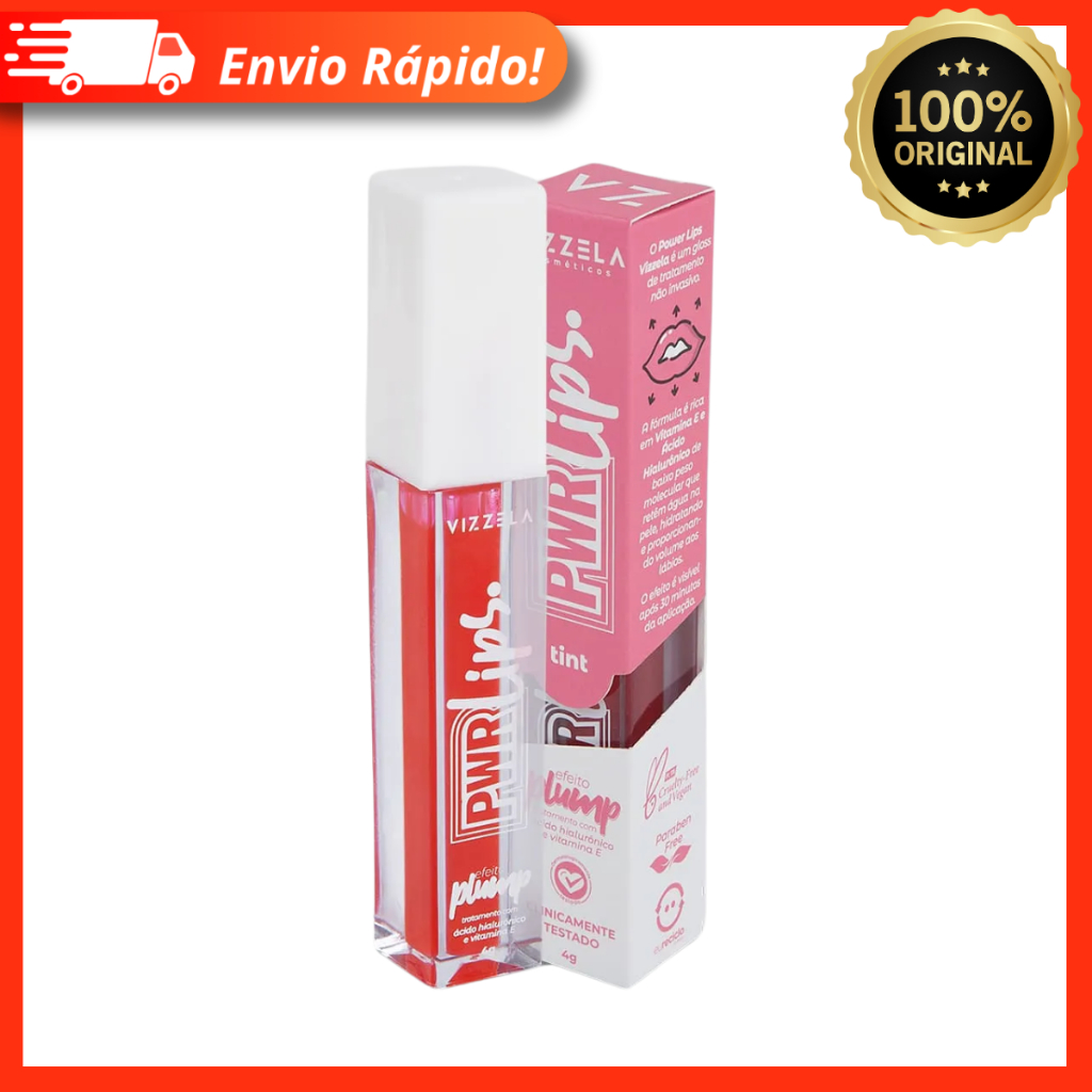 Power Lips Vizzela Gloss Aumenta Lábios C/ Acido Hialurônico – 100% Original