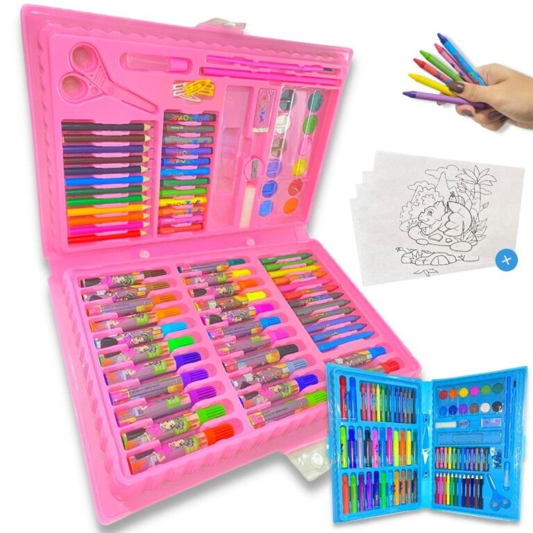 Maleta Pintura Infantil Menina Estojo 86 Peças P/