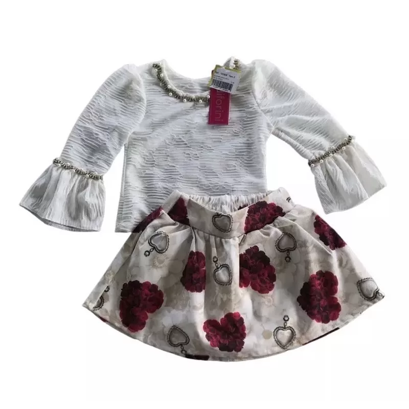Conjunto manga longa + saia – Diforini – Ref.121836 ( 2 e 6 anos )