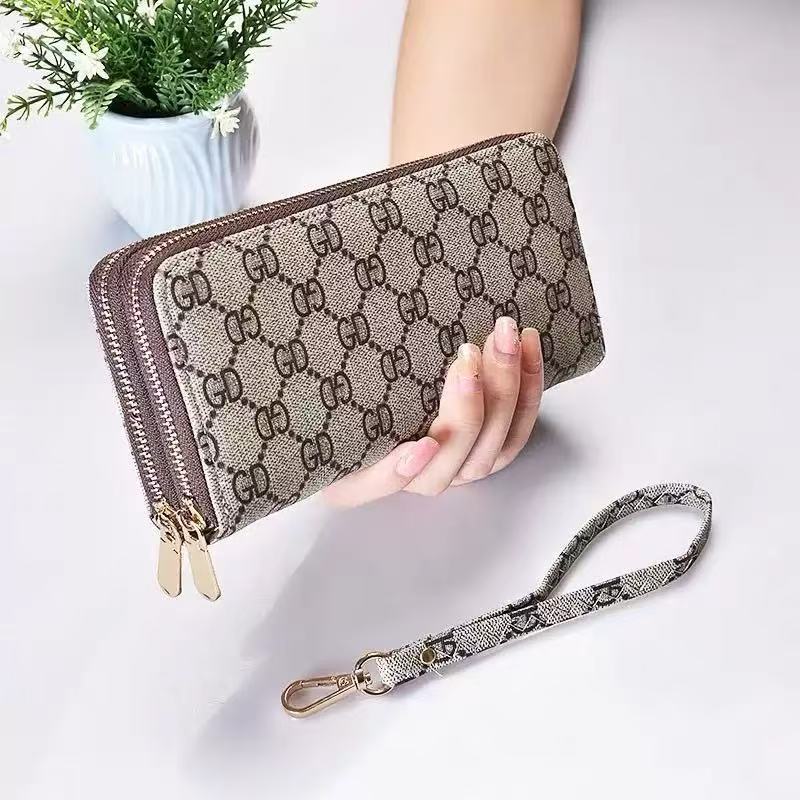 Carteira feminina grande de moda europeia e americana,  bolsa longa de grande capacidade  bolsa para