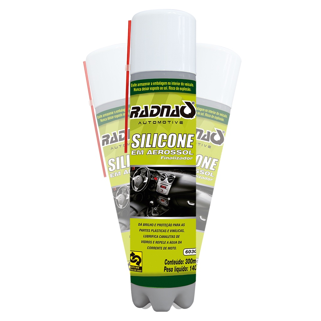 Silicone Spray Aerossol Finalizador – Para Carros Barcos e Esteiras – Radnaq 300mL