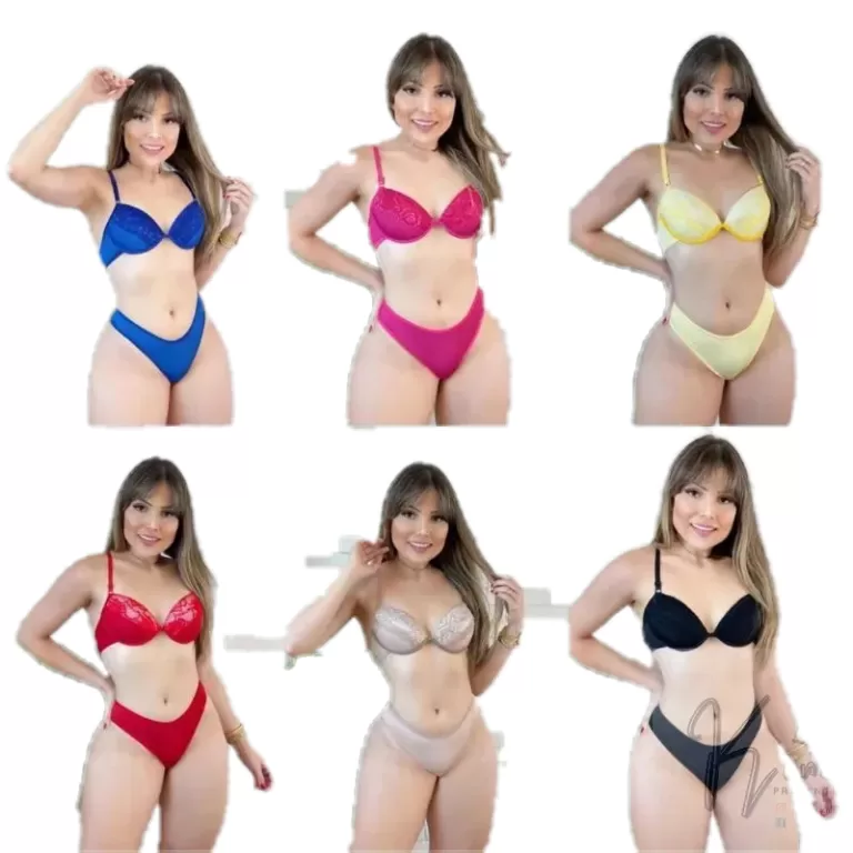 KIT 10 conjuntos lingerie atacado sacoleira calcin