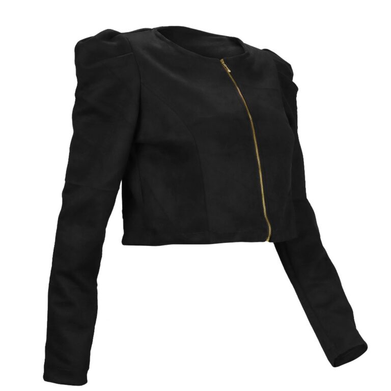 Jaqueta Feminina Blusa de Suede Manga Princesa