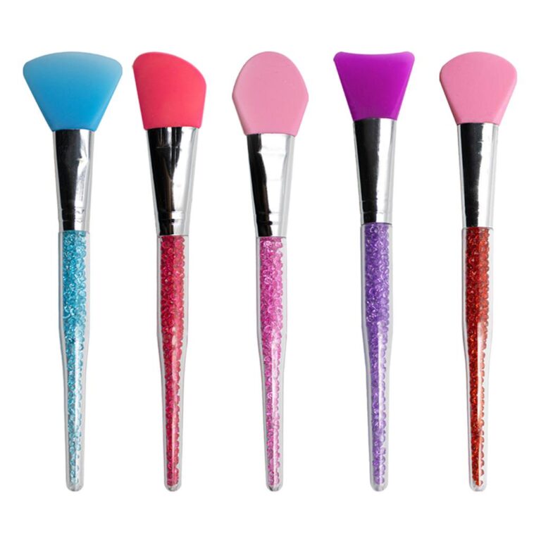 Kit 5 Espátula de Silicone Cabo Glitter Pedraria 