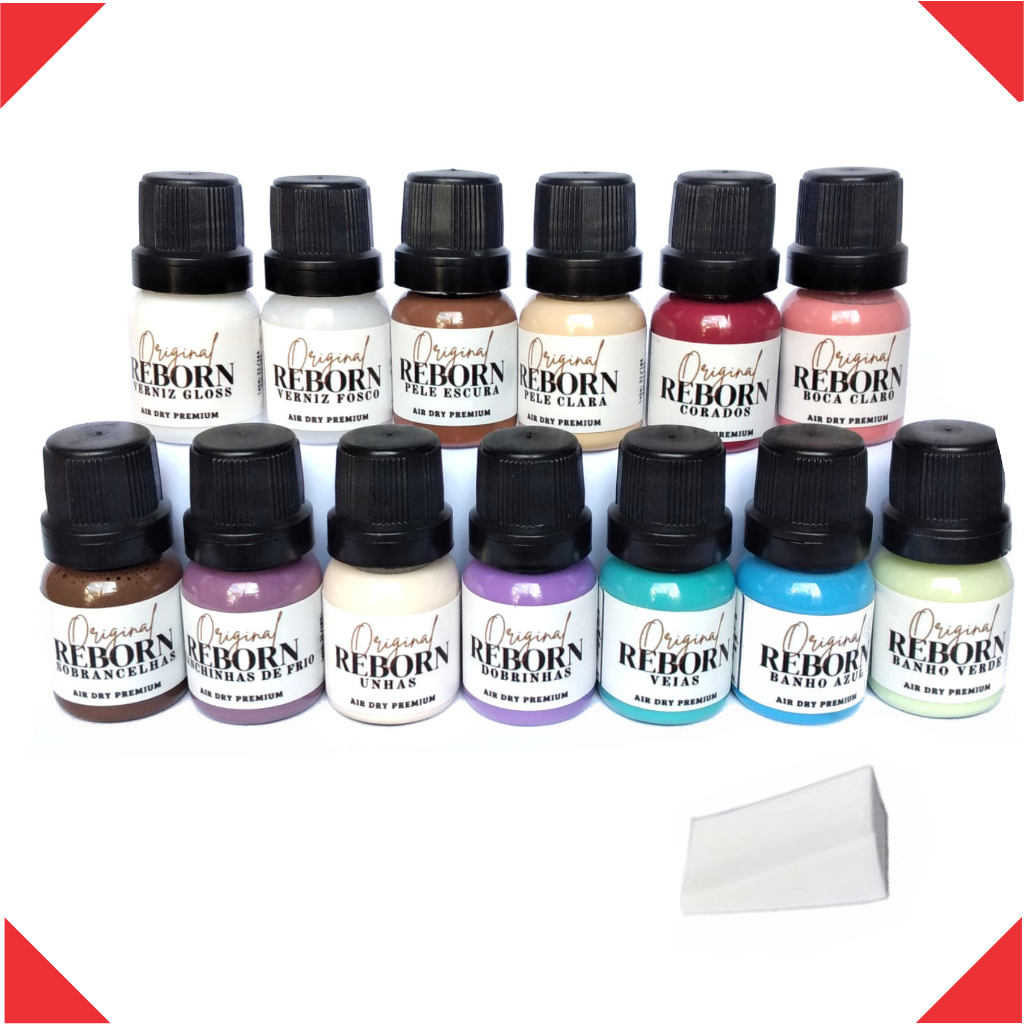 Tintas Air Dry Essenciais para Arte Reborn Pintura de Bebê Reborn Air Dry