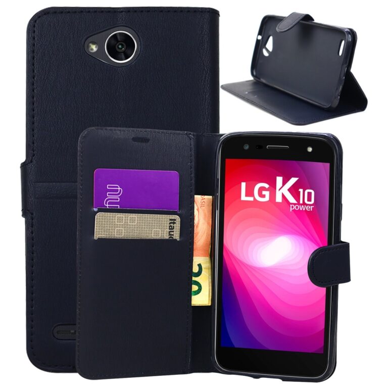 Capa Carteira Couro PRETA LG K10 Power LGM320 R