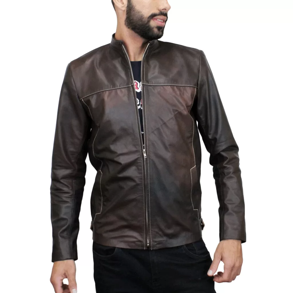 Jaqueta, Casaco De Couro 100% Bovino Legítimo Masculina Casual Original Resistente REF:265