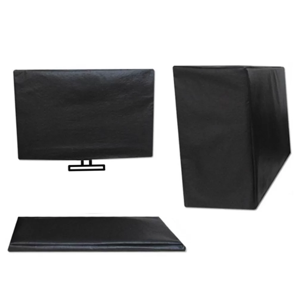 Kit 3 Capas para Computador Pc Preta Impermeável Para Teclado Gabinete e Monitor 26 e 27 Polegadas