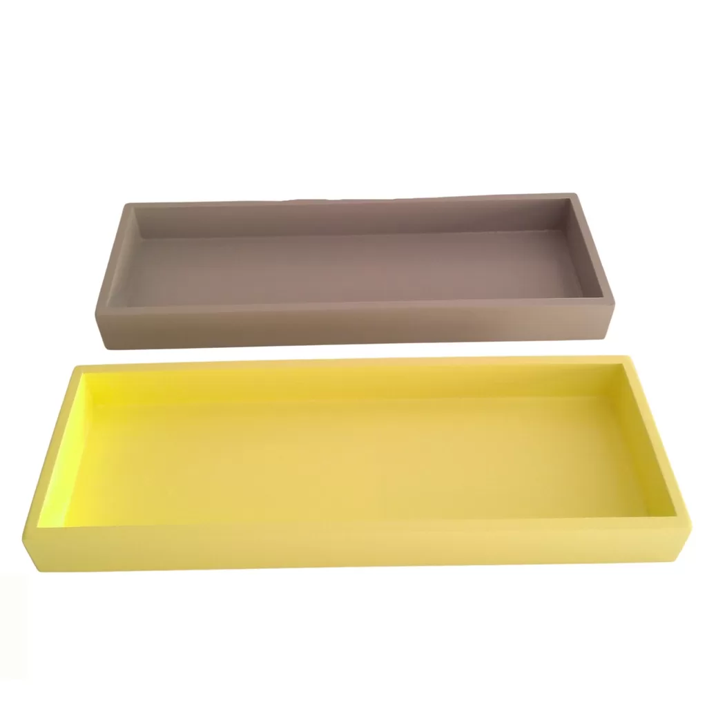 Kit Com 2 Bandejas Retangular Bebe Higienes Decoração Mdf