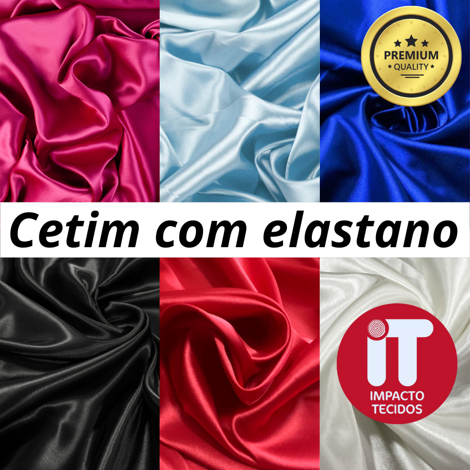 Tecido Cetim com Elastano 1 metro x 1,50 Cetim Com Lycra