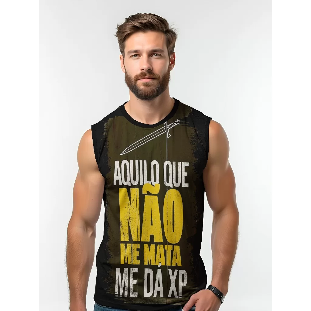 Camiseta Dry Fit Masculina UV 50+ Aquilo que Não Estampada Academia Corrida Treino Casual