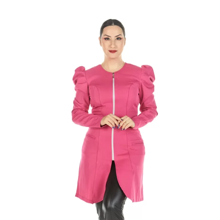 Jaleco Feminino Manga Longa Princesa Zíper Acintu