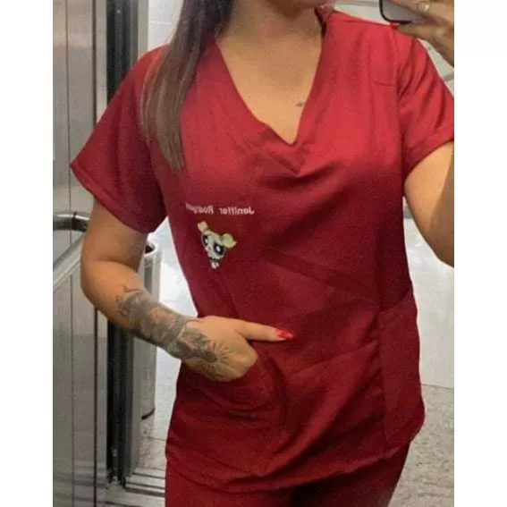 Blusa de uniforme Com Bordado de Nome + Desenho Pe