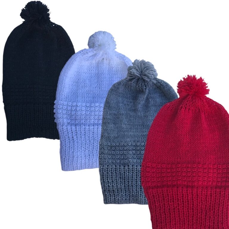 Kit 4 Toucas Bebê Tricô Cores Variadas Menino e 