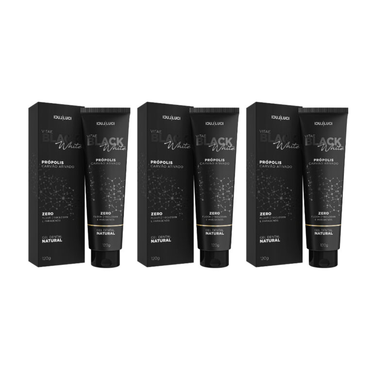 3un Gel Dental Vitae Black White Carvão Ativado 1
