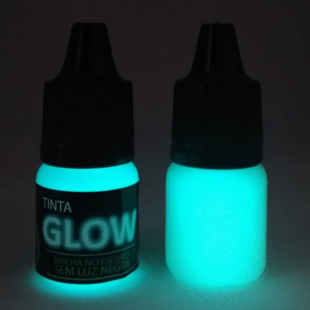 Tinta Glow in the Dark Corion. Brilha com Luz Negra e Sem Luz Negra. Luminescente, Fotosensivel.