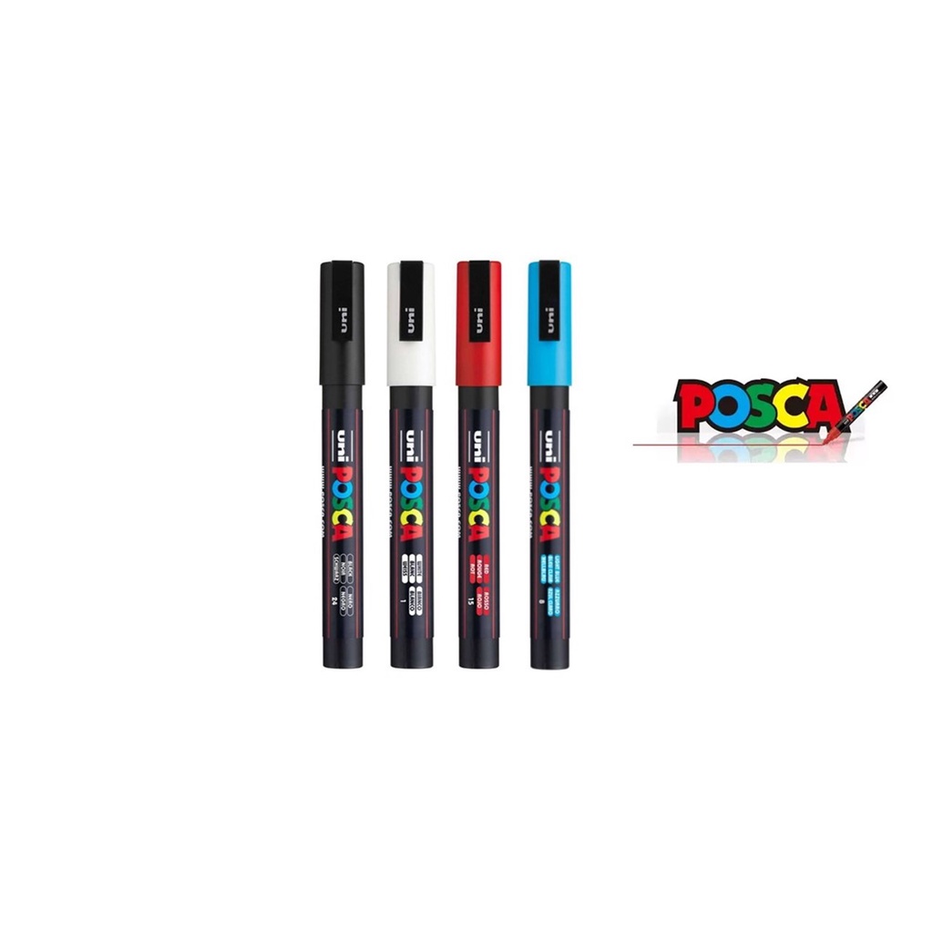 Caneta Posca Pc-5M Ponta 2,5mm Kit c/ 4 Cores – Uniball