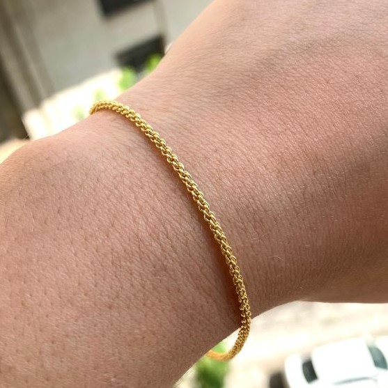 Pulseira De Ouro Masculina Cordão Baiano 2mm Banh